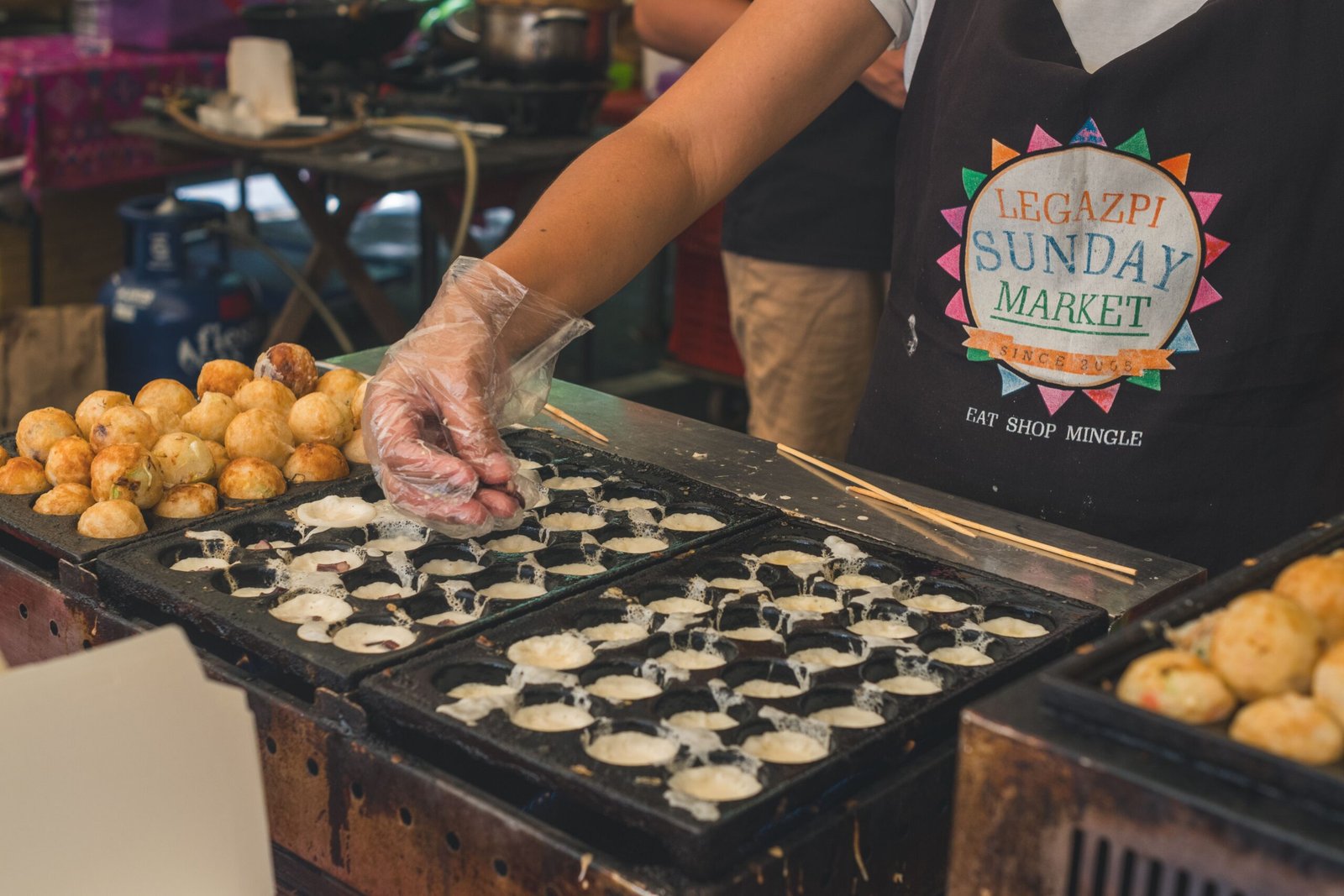 Sample Takoyaki at One of the Street Food Stalls