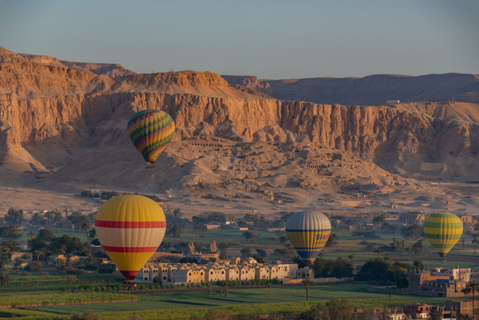 Enjoy a hot air balloon ride over the Valley of the Kings at sunrise