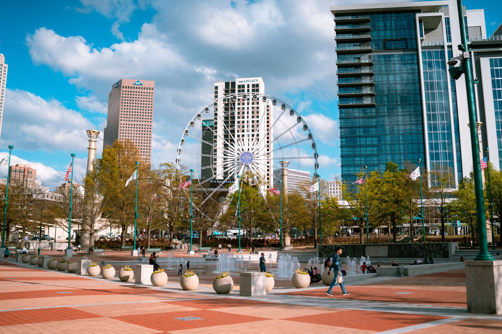 Stroll through Centennial Olympic Park and Enjoy the Evening Light Shows