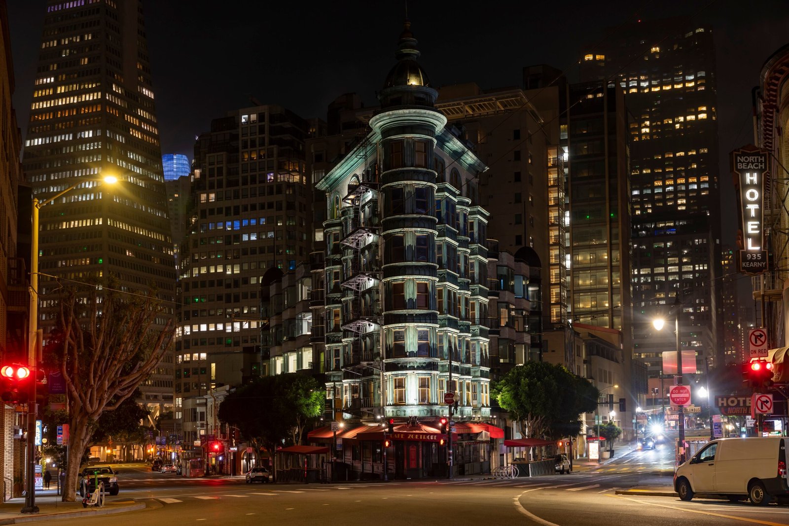 Explore the illuminated streets of North Beach, San Francisco’s Little Italy