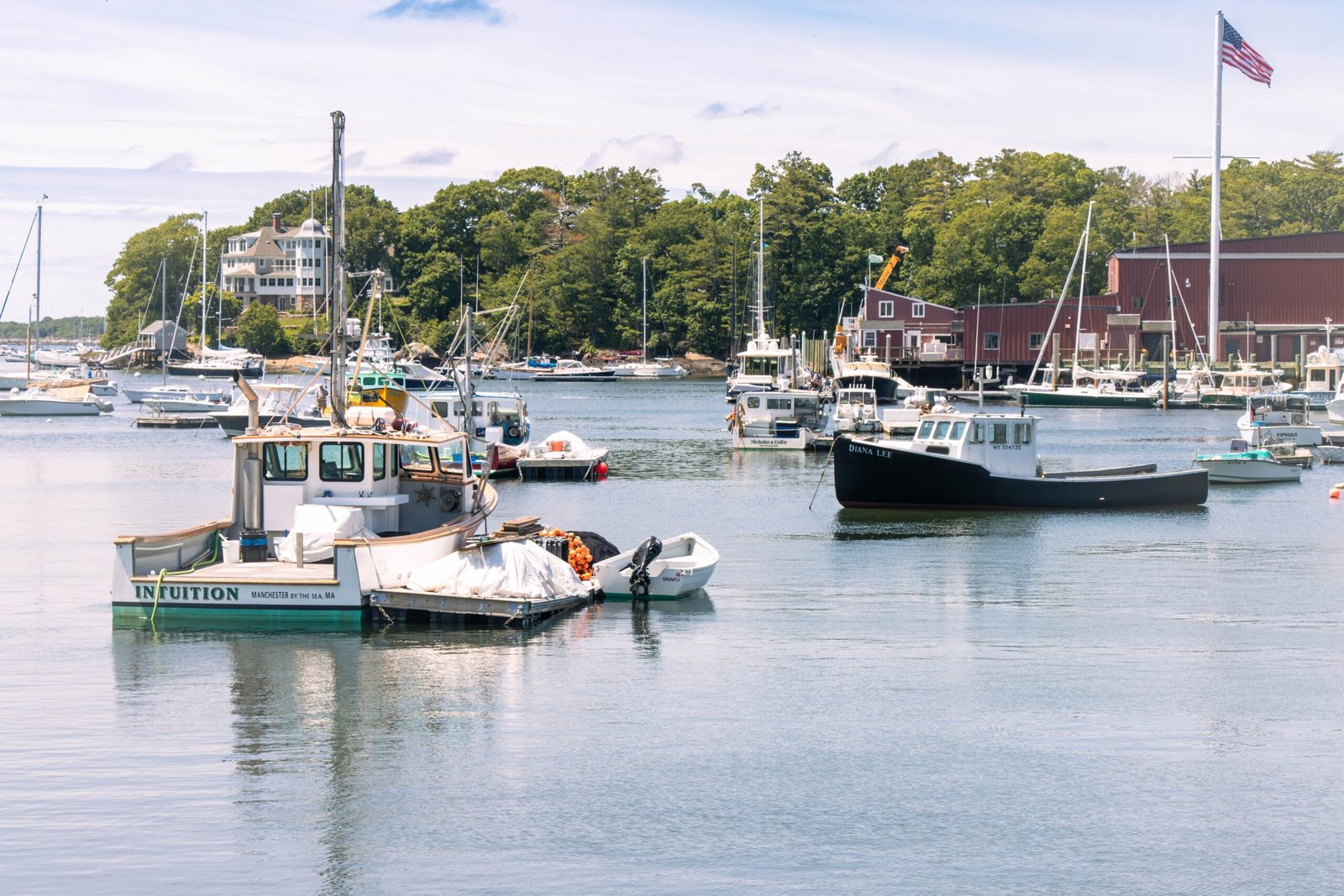 Overview city of Boothbay Maine
